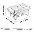 thumbnail image 6 of VEVOR Chafing Dish Buffet Set, 8 Qt 2 Pack, Stainless Steel Chafer with 2 Full Size Pans, Rectangle Catering Warmer Server with Lid Water Pan Stand Fuel Holder, for Weddings Parties Banquets, Silver, 6 of 10