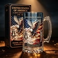 thumbnail image 4 of 250th Anniversary USA Beer Mug with Handle and Gift Box,4th of July Patriotic Commemorative Glass with Eagle,Bell & Statue of Liberty Design,1776-2026 Independence Day Father's Day Gift, Bar Decor, 4 of 9