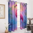 thumbnail image 3 of Tropical Flamingo Paradise 2 Panels 3D Printing Pattern Curtain for Bedroom Living Room Kitchen Window Decoration Home, 3 of 6