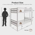 thumbnail image 6 of Honfach Metal Bunk Bed Twin Over Twin, Heavy Duty Metal Bed with Ladder and High Guardrail, Under-Bed Storage Space, No Box Spring Needed, Noise Free,White, 6 of 7