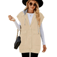 thumbnail image 2 of LYMAYTER Women Denim Jean Vest Summer Fashion Sleeveless Button-down for Jean Hooded Vest XS-2XL, 2 of 9