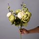 thumbnail image 1 of Xiao Hua Ramo de peonías artificiales de estilo europeo, 13 flores de primavera, ramos de peonías de seda artificiales, decoración para bodas, aniversarios, 15 flores, 1 of 5