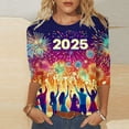 thumbnail image 2 of VEKDONE 2025 Bonne Année Manches 3/4 T-Shirts Graphiques Col Rond Multicolore TTG, 2 of 5