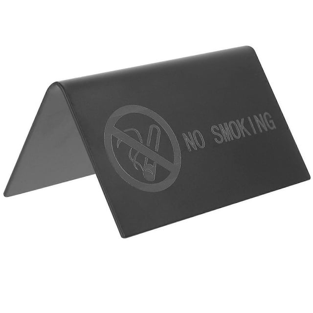 Restaurant Table No-smoking Metal Sign Stainless Steel No-smoking Tent Sign Tabletop Reminding Sign