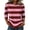 #1 Deep Red, variant on Tunic Tops for Women 3/4 Lenth Sleeve Crew Neck Striped Shirts Dressy Casual Loose Fit Blouses Dark Blue L