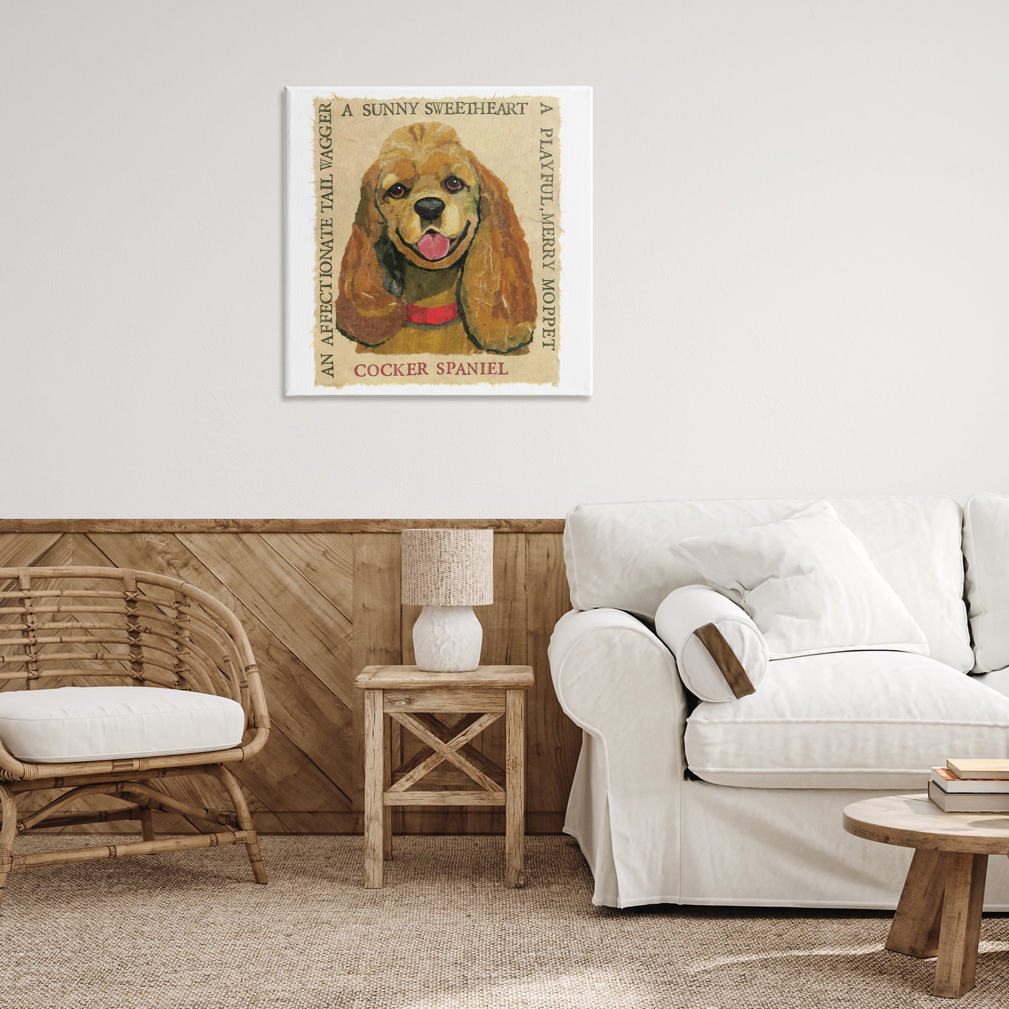 Stupell Industries Fun Cocker Spaniel Phrases Animals Painting Wrapped Canvas Art Print Wall Art, 30 x 30