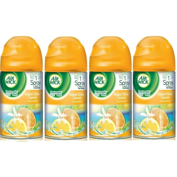 Air Wick Freshmatic Automatic Spray Air Freshener, Bright Citrus Splash, 4 Refills, 6.17 Ounce