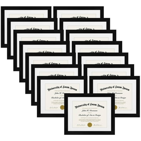 15 Pack 11x14 Document Frames Display Documents 8 5x11 W Mat