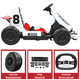 thumbnail image 5 of Montable Eléctrico Go Kart para Niños Largo Ajustable Control Remoto Batería Recargable 12V Luces Sonido Bluetooth Soporta 80 kg - Blanco, 5 of 7