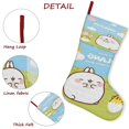 thumbnail image 5 of Molang Tema: Calcetines de Navidad, fino lino blanco para colgar en escaleras y chimenea, decoración navideña para el hogar, regalo de Navidad. 45cm × 32cm, 5 of 5
