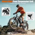 thumbnail image 4 of HiKeep Class 2 Electric Bike for Adults, 20 MPH, 750W Motor, 48V 15.6Ah Removable Battery, 26 x 4 Inch Fat Tire, Shimano 7-Speed, Cargo Rack, UL2849, Black, 4 of 8