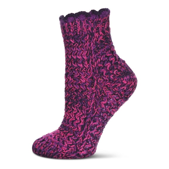 MeMoi Women's Woven Shades Anklet Home Socks - Womens - Female, One Size, Grape