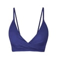 thumbnail image 5 of Curuila Swimsuit For Women Fashion V Neck Solid Color Push Up Comfortable Swimwear Top Navy Size S, 5 of 5