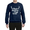 thumbnail image 2 of Wild Bobby, Best Buckin Dad Ever Funny Hunting, Father's Day, Unisex Crewneck Graphic Sweatshirt, Vintage Heather Navy, X-Large, 2 of 3