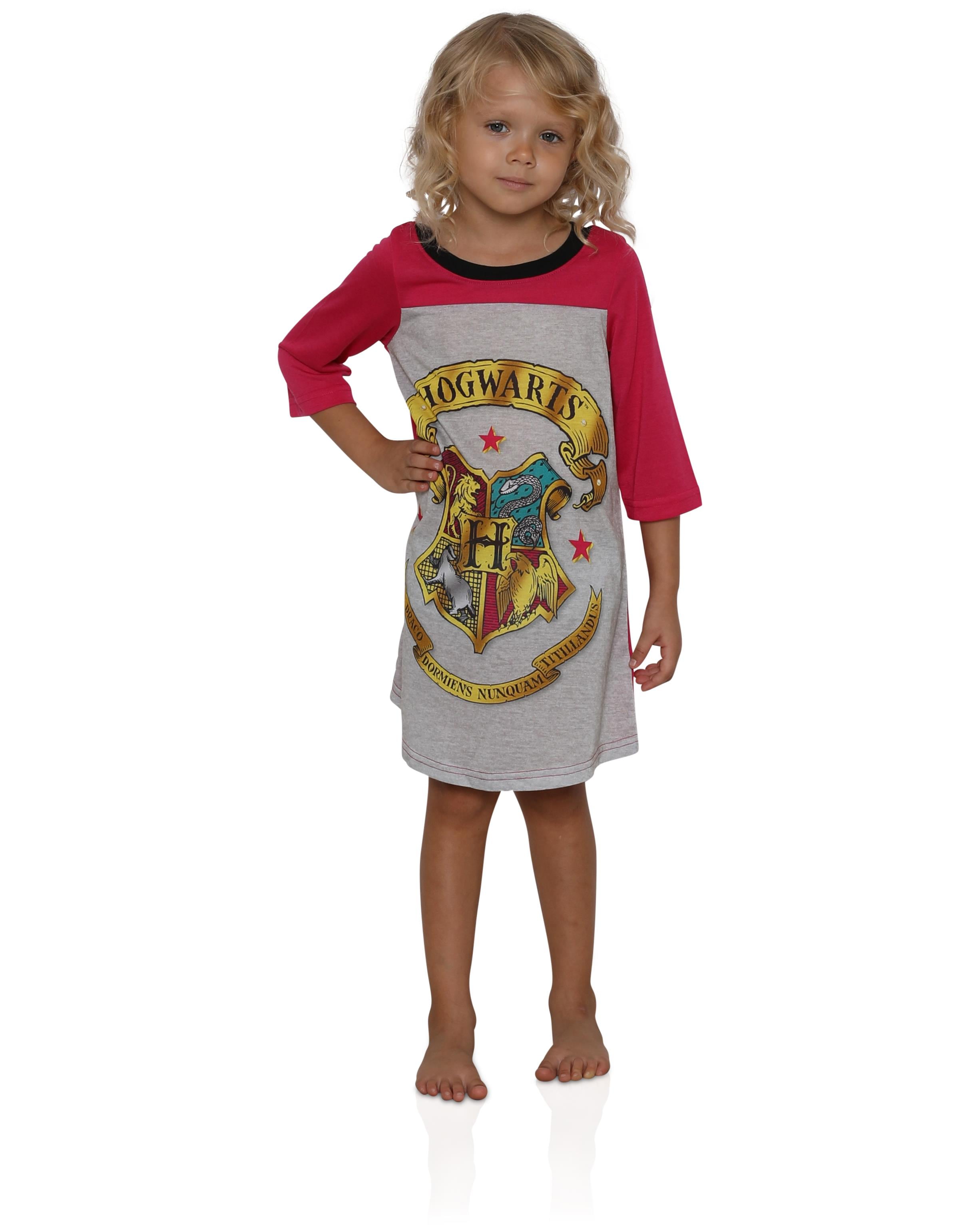 AME Sleepwear Girls' Harry Potter Hogwarts Crest Nightgown, Pink, Size