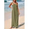 thumbnail image 3 of Vestido de verano PRETTYGARDEN 2025 casual largo sin mangas verde militar, 3 of 8