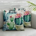 thumbnail image 3 of Shiartex Succulent Cactus Potted Plants Pillow Covers Outdoor Farmhouse Quotes Home Decor Pillowcases with Wood Grain Background Throw Pillow Cushion Cover for Sofa 20x20in, 3 of 5