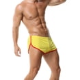 thumbnail image 2 of Men's Athletic Short Split Side Booty Short Bottoms for Running Gym Workout with Pouch(M,Yellow), 2 of 3