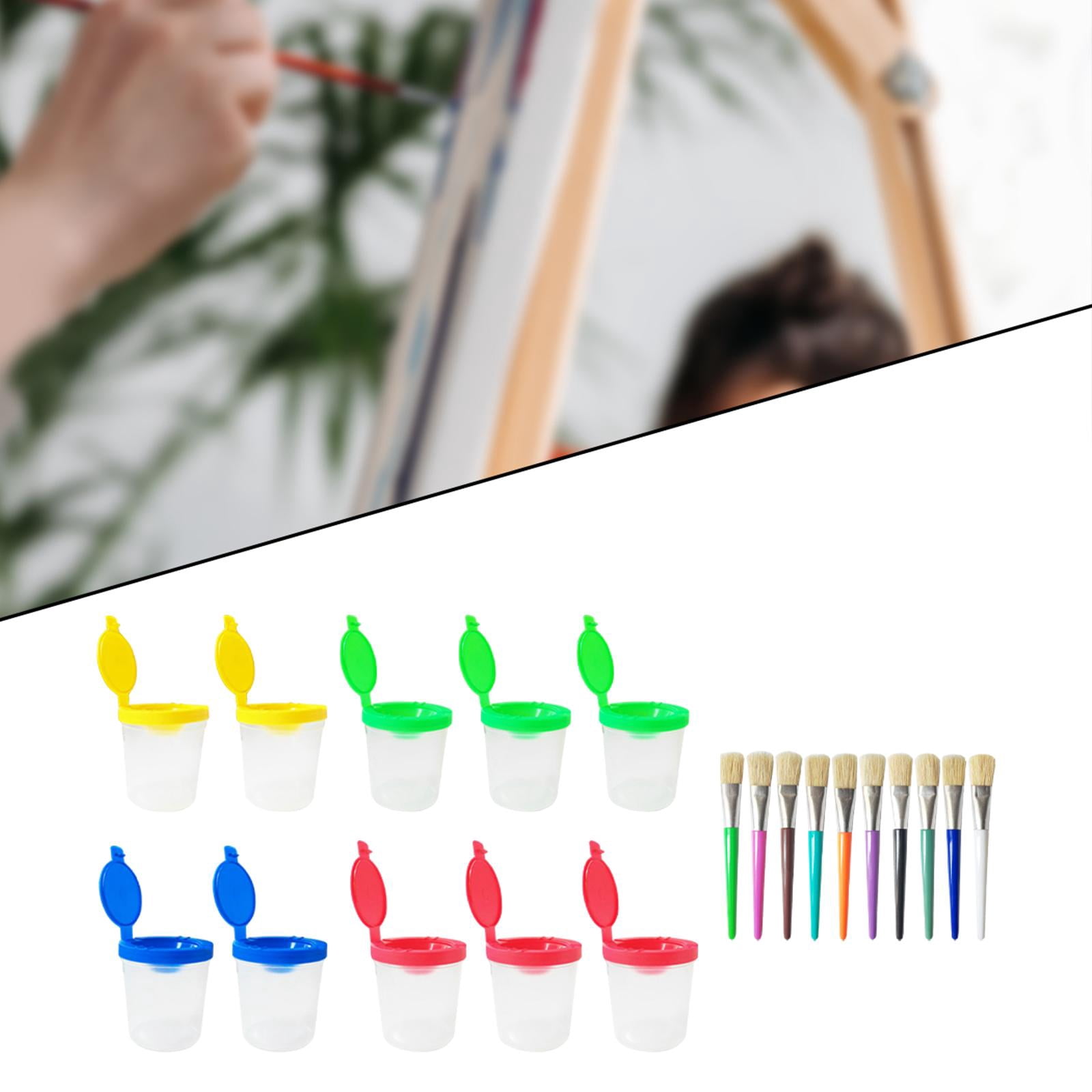 Tachiuwa Paint Cup and Brush Set Art Supplies Tools Easy to Clean Paint Containers for Painting Watercolor DIY Project Home