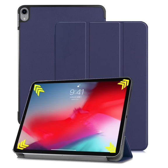 New iPad Pro 11 Inch Case 2018, Allytech Ultra Slim Trifold Stand Folio Flip Auto Sleep Wake (Support 2nd Gen Apple Pencil Wireless Charging) Protective Cover for Apple iPad Pro 11", Darkblue