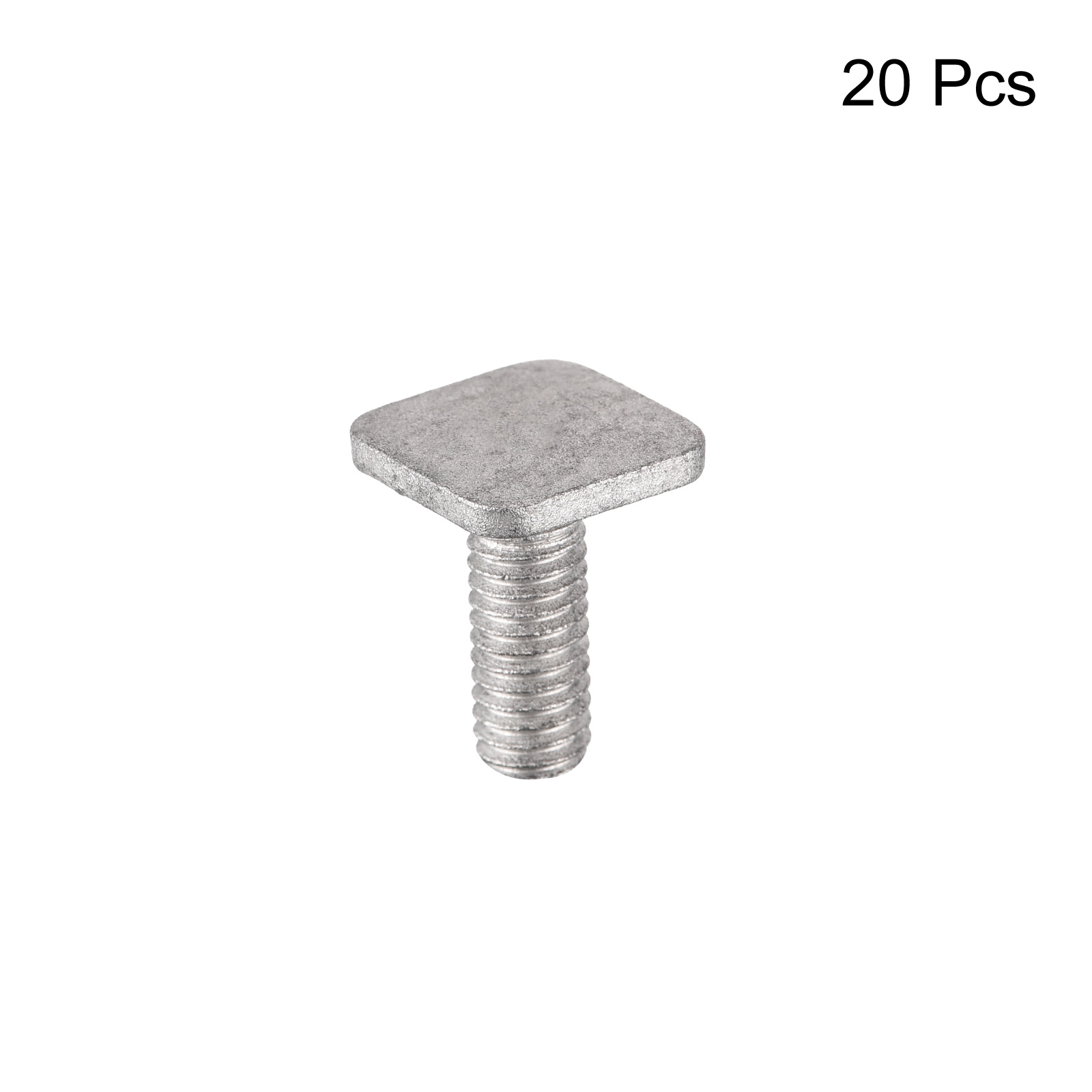 Square Head Bolt, 20 Pack M6x16mm Carbon Steel Grade 8.8 Square Screws, Gray - image 3 of 5