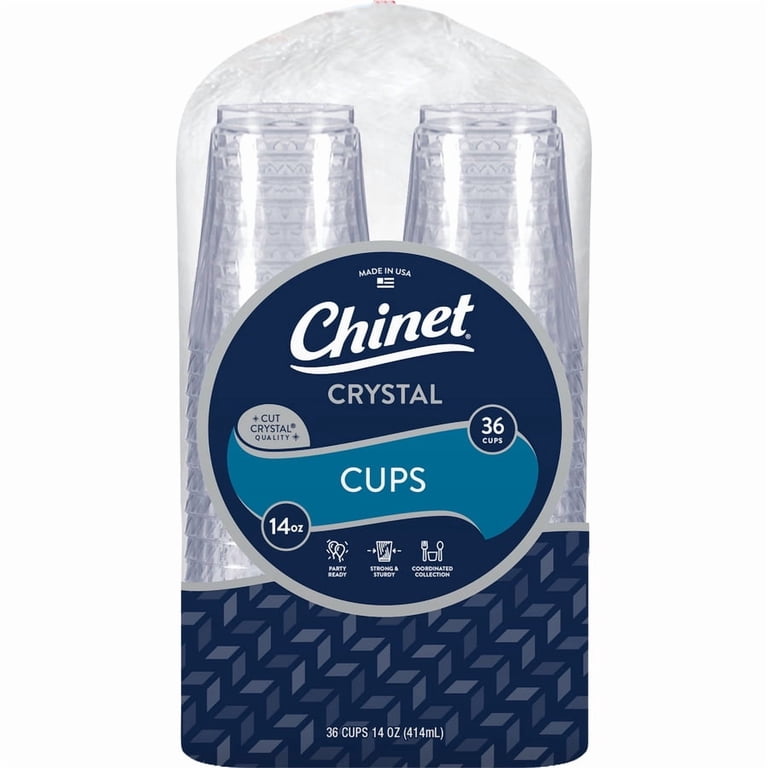 Chinet Crystal Disposable Plastic Cups, Clear, 14oz photo 2