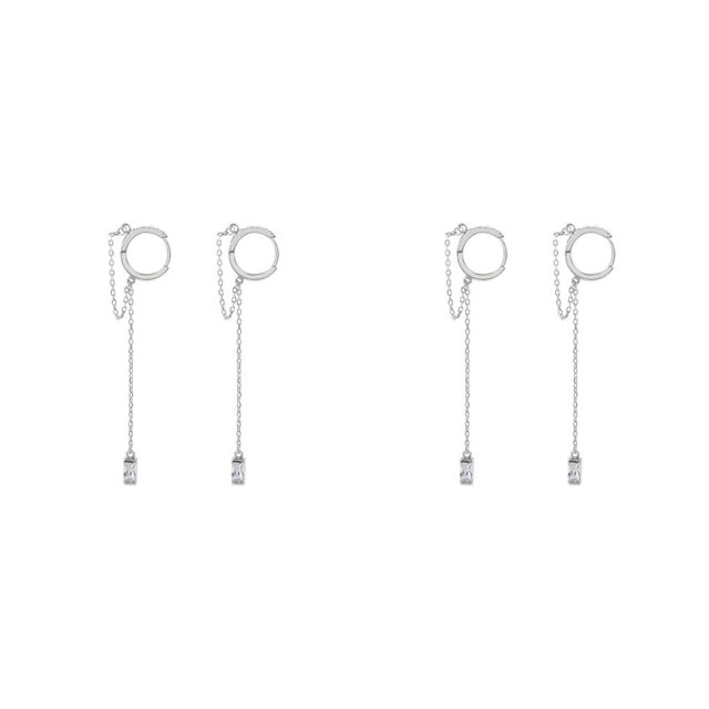 Jumpingount 1 par de pendientes de mujer, pendientes de decoración de diamantes de imitación, adornos geométricos para las orejas a la moda, 2piezas