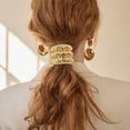 thumbnail image 4 of Metal Hair Tie Ponytail Hair Gold Hair Gold Ponytail Silver Metal Hair Ties Hair Elastic Hair Ties For Women Gold Hair Accessories Mini Hair Ties Hair Strings for Braids Thick Ponytail Scarf for, 4 of 4