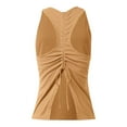 thumbnail image 5 of Women Solid Sports Vest Back Pleated Drawstring Yoga Top L Shaped Sports Vest Tops in Women Muscle Shirt Womens 4 Large Bartender Tops for Women Shirts for Women Top Fitted T Shirt Beaded V Neck Top, 5 of 5