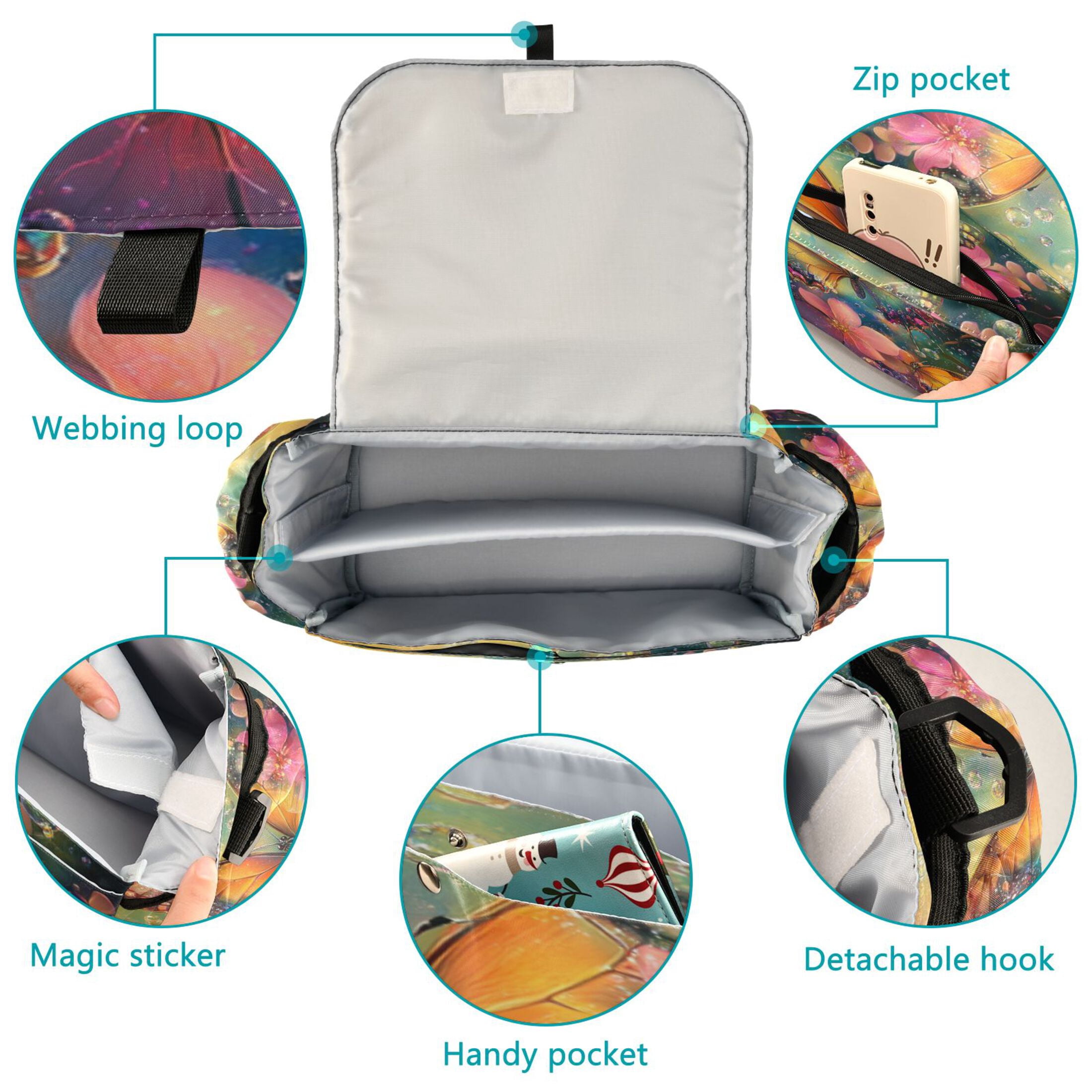 DIXRUYEE Stroller Organizer Whispers Of Spring Printed