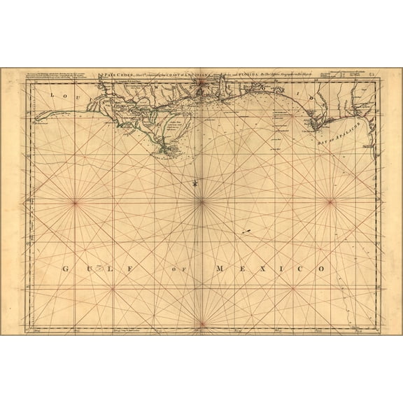 24"x36" Gallery Poster, map of east Florida & Bahama Islands 1768 p2