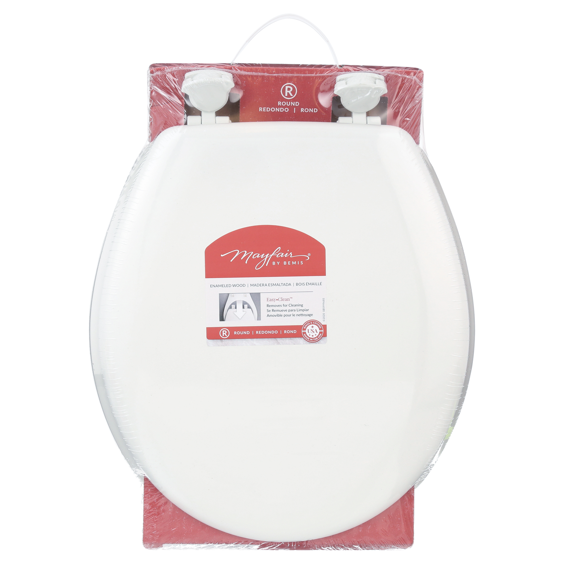 Mayfair Round Enameled Wood Toilet Seat in White photo 2