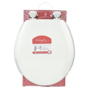 Mayfair Round Enameled Wood Toilet Seat in White with Easy·Clean Hinge