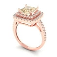 thumbnail image 2 of 2.07 ct Princess Cut Natural Morganite with Simulated Diamond Halo Accents 14K Rose Gold Womens Engagement Ring, 2 of 5