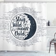 thumbnail image 1 of Ambesonne Stay Wild Shower Curtain, Text and Curls, 69"Wx70"L, Night Blue Grey, 1 of 3