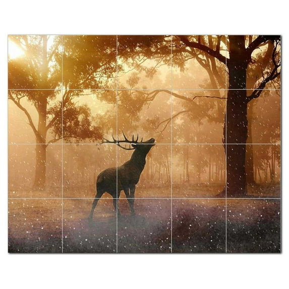 Deer Ceramic Tile Mural Kitchen Backsplash Bathroom Shower, 402772-S54