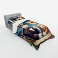 thumbnail image 2 of Ambesonne Cat Bedding Set 3 Pcs, Romantic Date Night Funny Kitty, Twin, Dark Blue Apricot, 2 of 2