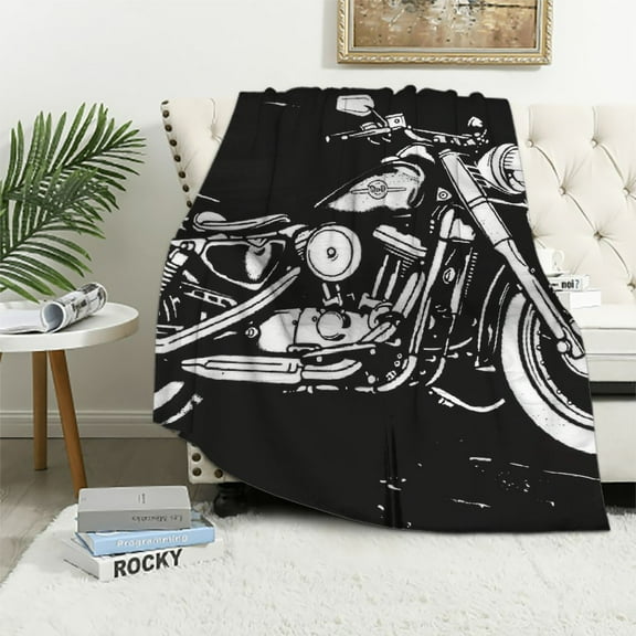 Patifu Motorcycle Warm Lightweight Blanket Soft Fleece Blanket For All Seasons Living Rooms Sofa Decor Cow Gifts All Seasons Soft Plush Blankets 40x50in