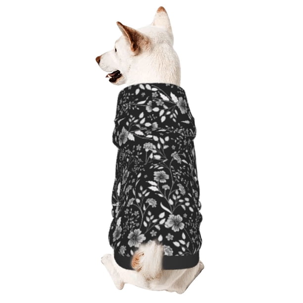 Fotbe Daisies Flowers Sudadera con Estampado para Perros Pequeños – Suéter con Capucha para Mascotas, Tela Suave de Forro Polar con Bolsillo-X-Small