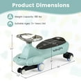 thumbnail image 3 of Babyjoy Wiggle Car with Hauling Rope Ride on Toy with Under-Seat Storage & Swing Car Green, 3 of 10