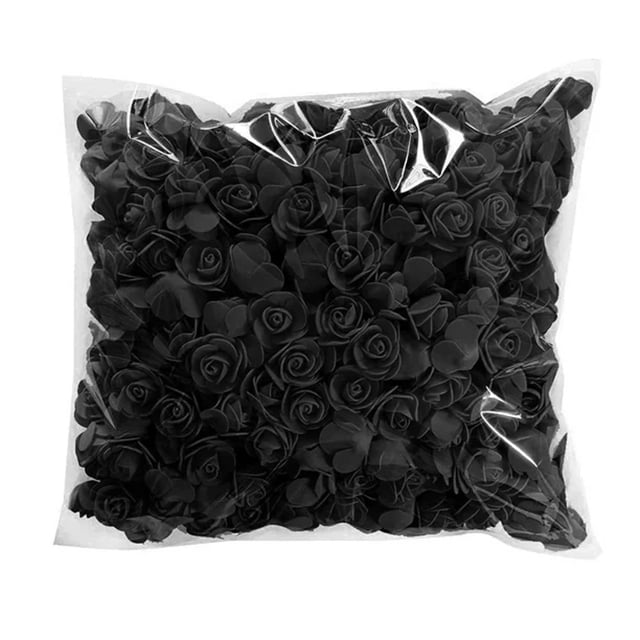 100 Unidades De Rosas De Espuma Simuladas, Espuma Pe, Cabezas De Rosa, Flores Artificiales, Guirnalda, Boda, San Valentín, Regalos Diy, Negro