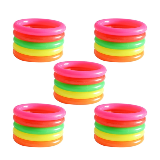 KAKOWELY 25 Pcs 4CM Inner Diameter Colorful Toss Circle Ring Throwing Rings Plastic Throwing Circle Rings Hollow Circle Rings (Random Color),1.97"X1.97"X0.28"