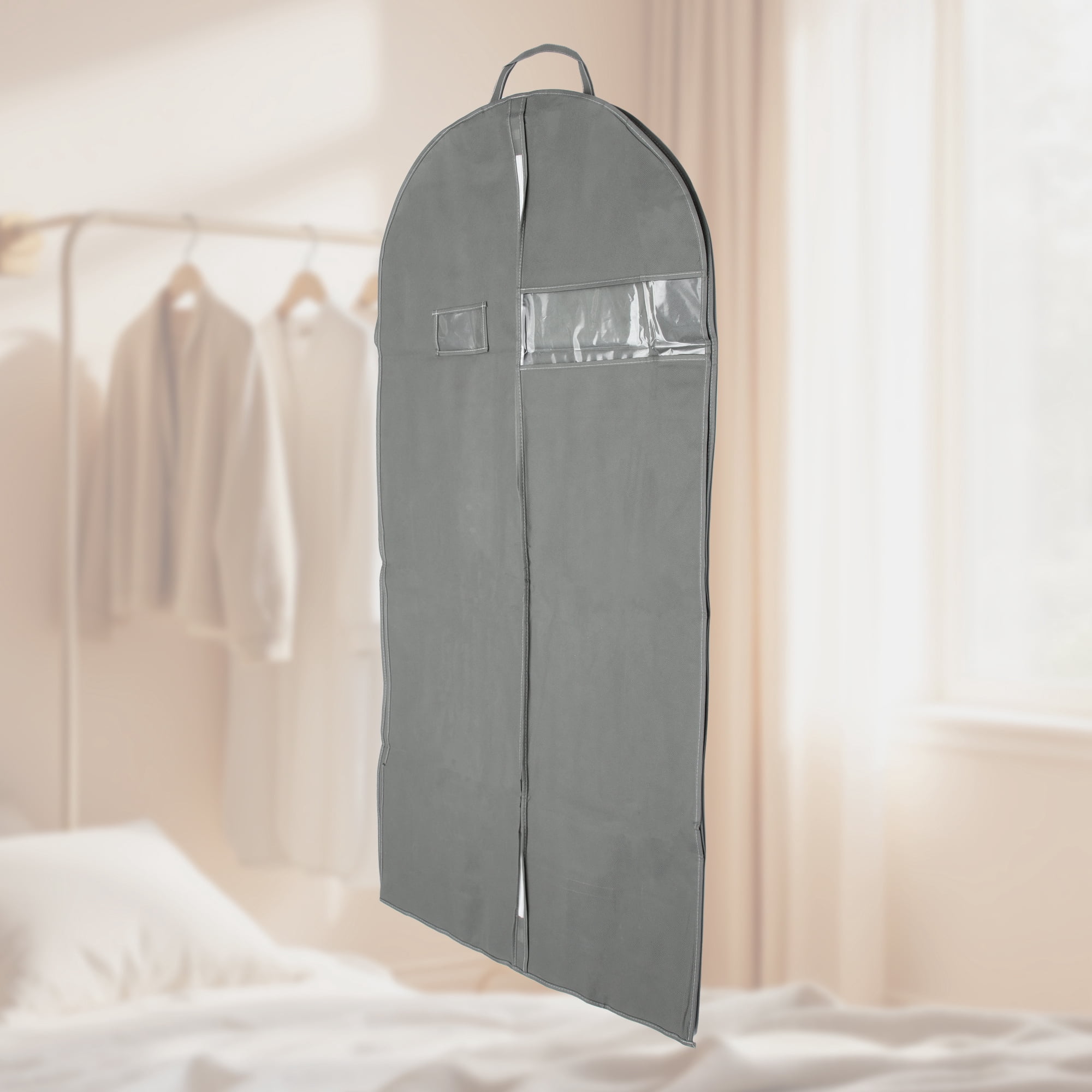 Unique Bargains 1 Pc Dustproof Portable Garment Bag for Closet Gray Gray 59.06"x23.62"x5.91"