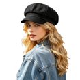 thumbnail image 3 of Womens Denim Newsboy Cap Cabbie Beret Hat With Visor Peaked Cap Casual Adjustable Denim Hat Headwear, 3 of 6