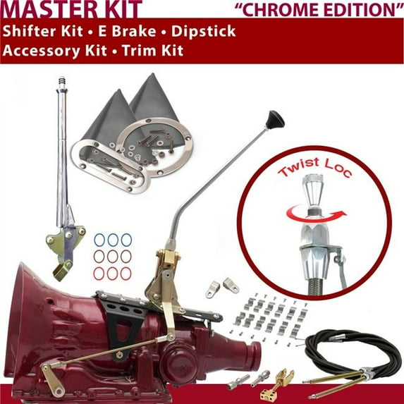 American Shifter TH200 Shifter Kit 12 in. E Brake Cable Clamp Clevis Trim Kit Dipstick for CE189