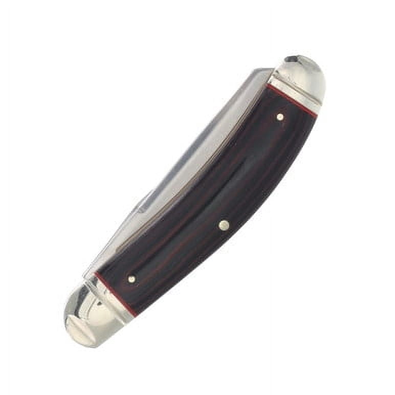 Rough Ryder Knives Rough Ryder Black and Red Micarta Sowbelly Trapper Folding Knife RR2299