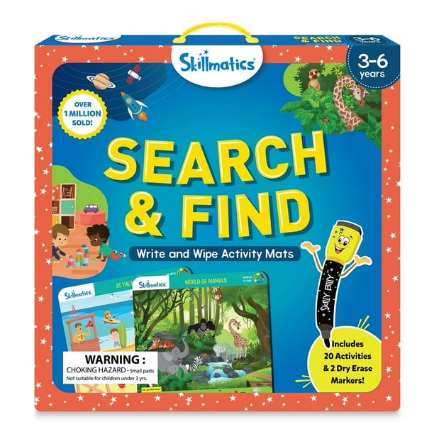 Skillmatics Search and Find Game, Reusable Activity Mats with 2 Dry