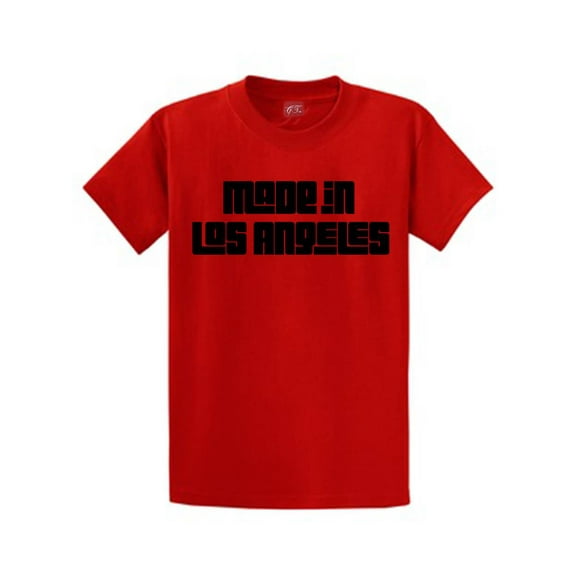Made in Los Angeles Street Art Style Graphic T-Shirt, Red-White Small