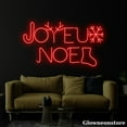 thumbnail image 4 of Glowneon Joyeux Noel Neon Sign, Merry Christmas LED Sign, Reindeer Snowflake Stocking Neon LED, 4 of 5