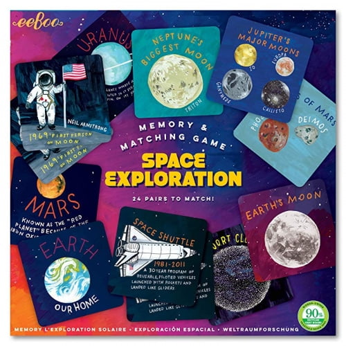 eeBoo Space Exploration Memory Matching Game for Kids, Ages . and Up